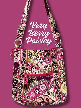 Vera Bradley Very Berry Paisley Hipster Crossbody Retired Y2K Quilted Cotton